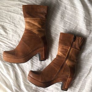 Antelope brown, suede, heeled boots size 40 / 10